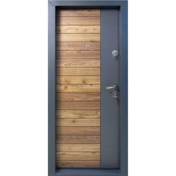 Usa metalica de apartament THG 10 Gri antracit Natur 88 cm - imagine 2